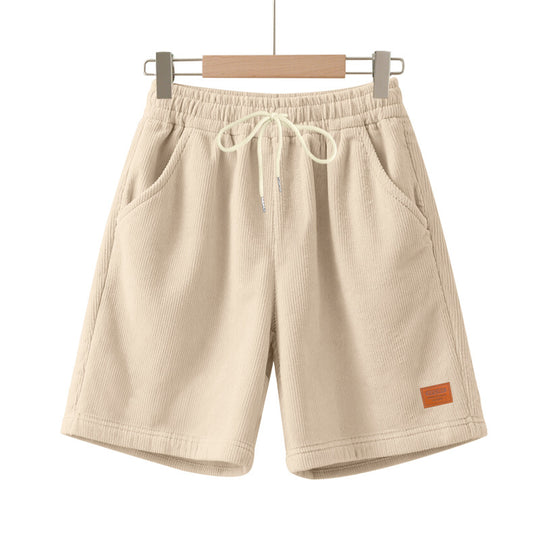 Herren nan lässige Bermudashorts aus feinstrukturiertem Baumwollmix mit elastischem Bund und Kordelzug EB