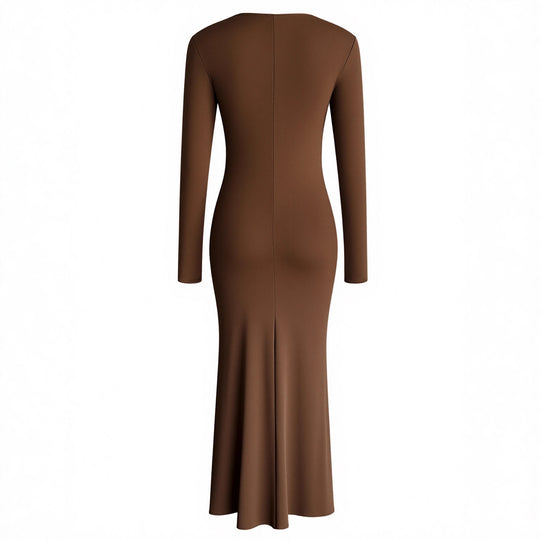 Damen elegantes Midi-Kleid aus hochwertigem Velours EB