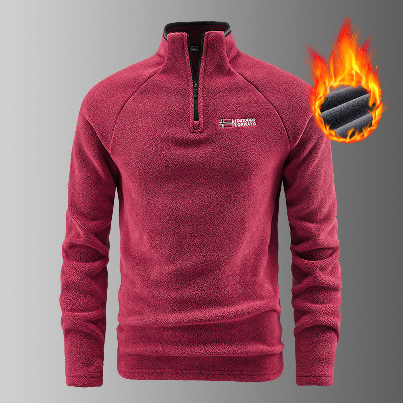 Herren wärmender Microfleece-Troyer mit Halbreißverschluss, ergonomischen Raglanärmeln und kuscheliger Innenstruktur EB