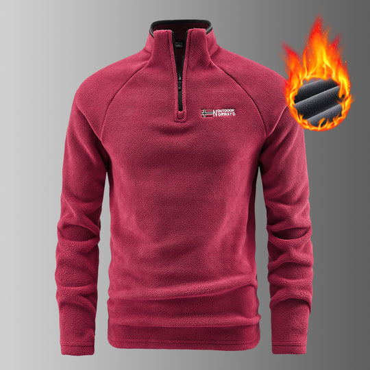 Herren wärmender Microfleece-Troyer mit Halbreißverschluss, ergonomischen Raglanärmeln und kuscheliger Innenstruktur EB