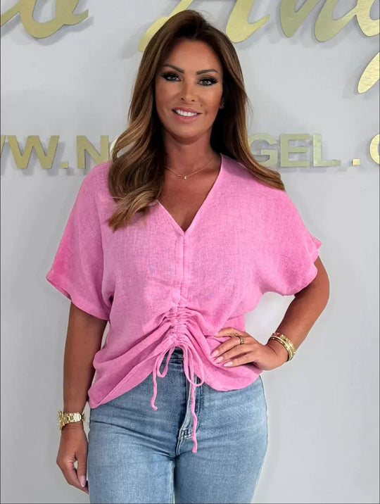Damen Leichte und lässige Bluse mit Raffung EB