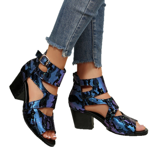 Damen Blockabsatz Sandalen EB