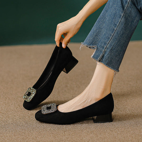 Damen elegante Ballerinas mit funkelndem Schmuck EB