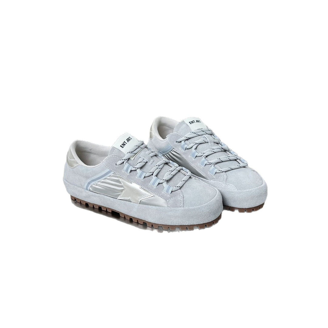 Damen Modische Sneaker mit hochgezogener Sohle und atmungsaktivem Obermaterial EB