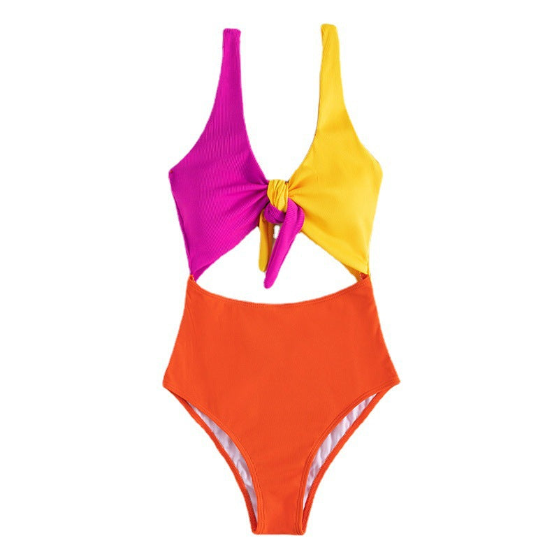 Damen Einteiliger Badeanzug mit geschmackvollem Knotendesign EB