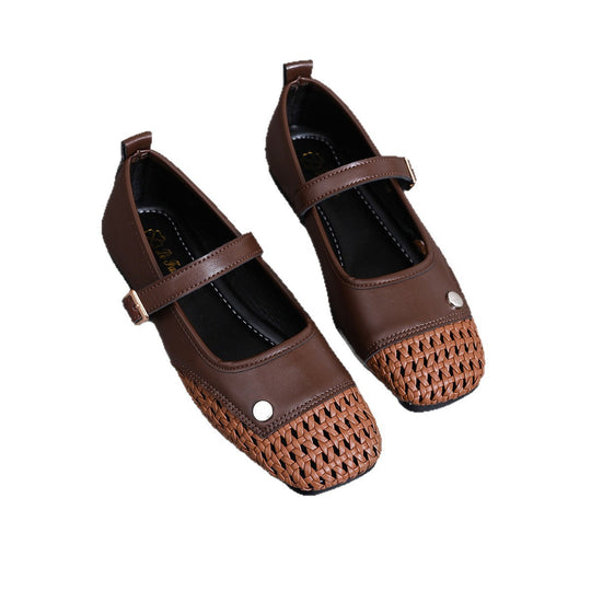 Damen Bequeme und elegante Ballerinas mit geflochtenem Muster EB
