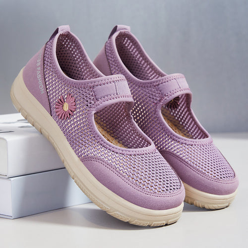 Damen Bequeme und luftige Freizeitschuhe mit verstellbarem Riemen EB