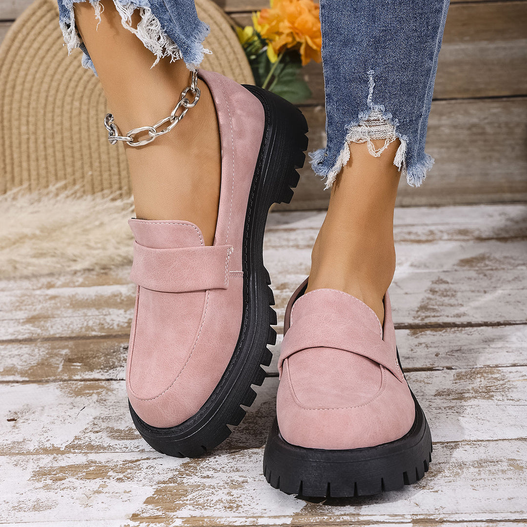 Damen modische Mokassins mit robuster Sohle EB