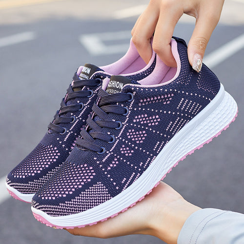 Damen nan leichte atmungsaktive Freizeit-Sneaker mit viskoelastischer Komfortsohle EB