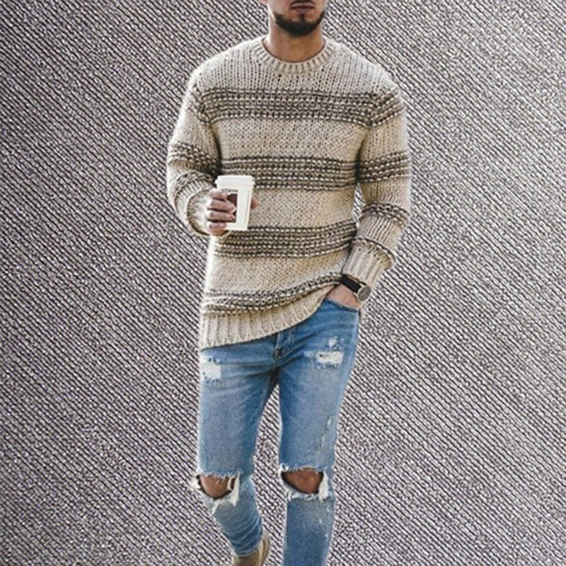 Herren Strickpullover mit strukturiertem Muster und modernem Schnitt EB