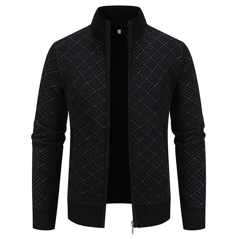 Herren Strickjacke mit modernem Karomuster EB