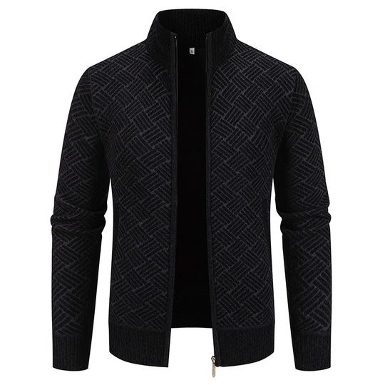 Herren Strickjacke mit modernem Karomuster EB