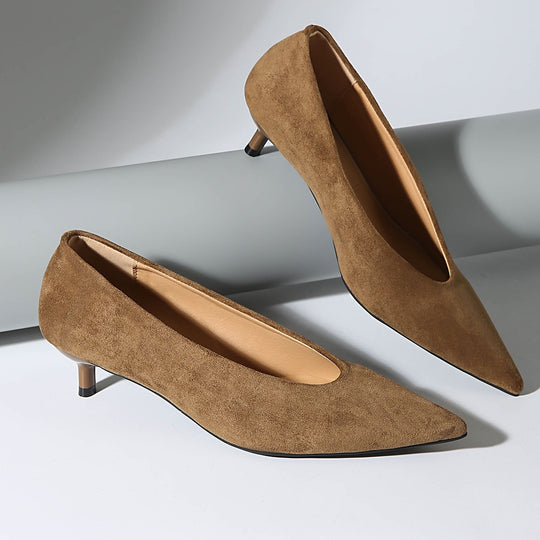 Damen Elegante Pumps aus hochwertigem Veloursleder mit geschmeidiger Form EB