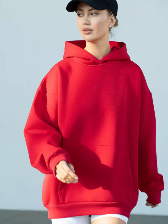 Damen nan oversized Kapuzenpullover mit Kängurutasche und dropped-shoulder Schnitt EB