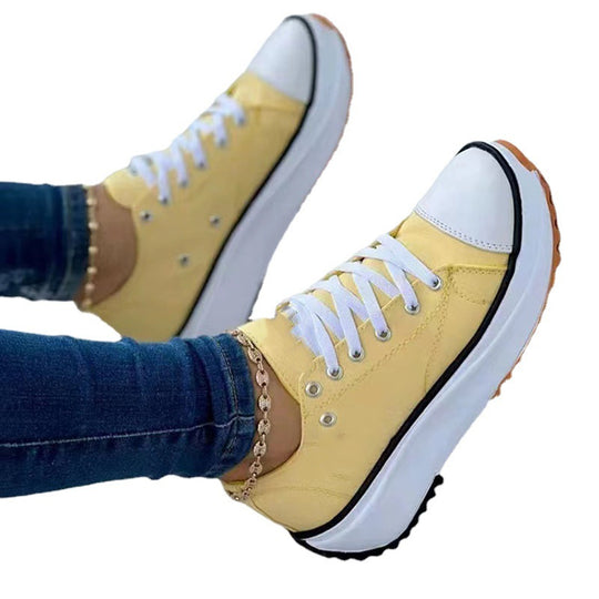 Damen nan Plateau-Canvas-Sneaker mit profilierter Gummilaufsohle und verstärkter Zehenkappe EB