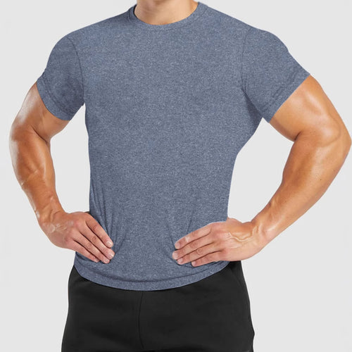 Herren nan tailliertes Rundhals-Leistungsshirt mit elastischem Seitenkeil und flachen Nähten EB