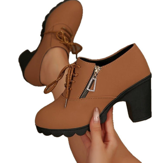 Damen Schnür-Pumps mit glitzernden Akzenten und rutschfester Sohle EB