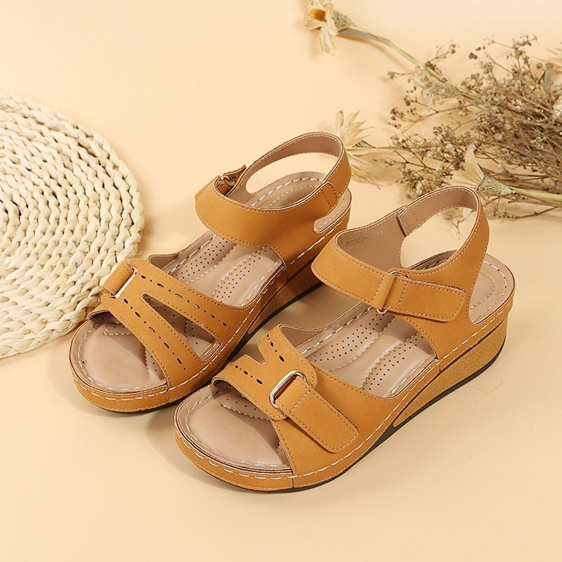 Damen Wedge-Sandalen mit verstellbarem Riemen und ergonomischem Fußbett EB