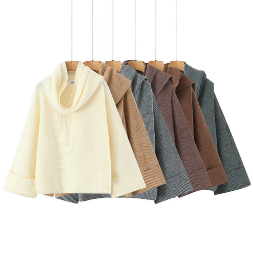 Damen Grobstrickpullover mit schickem Cowl-Neck EB