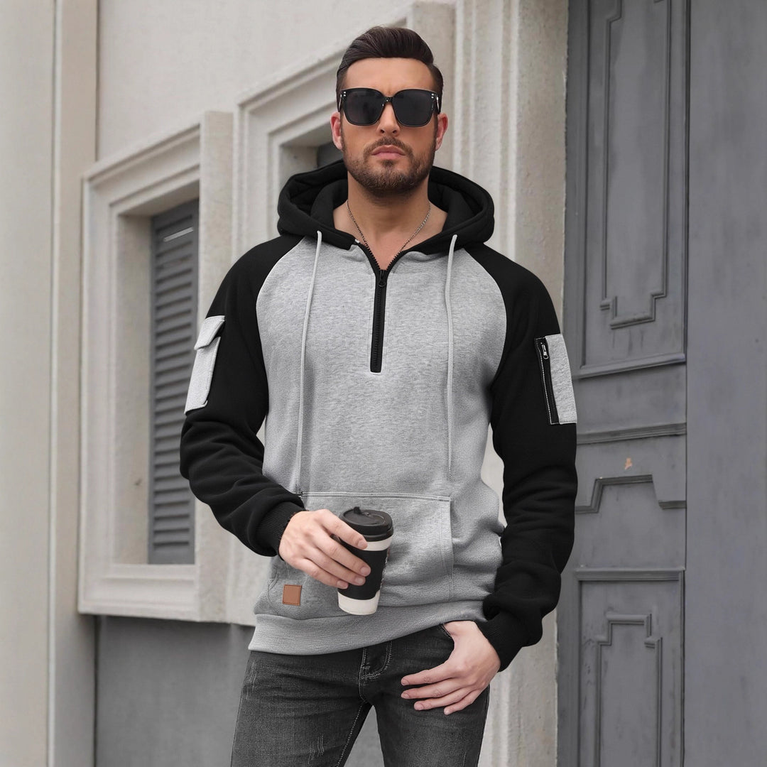 Herren Modischer Kapuzenpullover mit praktischen Reißverschluss-Details und sportlichem Schnitt EB