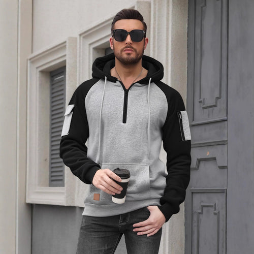 Herren Modischer Kapuzenpullover mit praktischen Reißverschluss-Details und sportlichem Schnitt EB