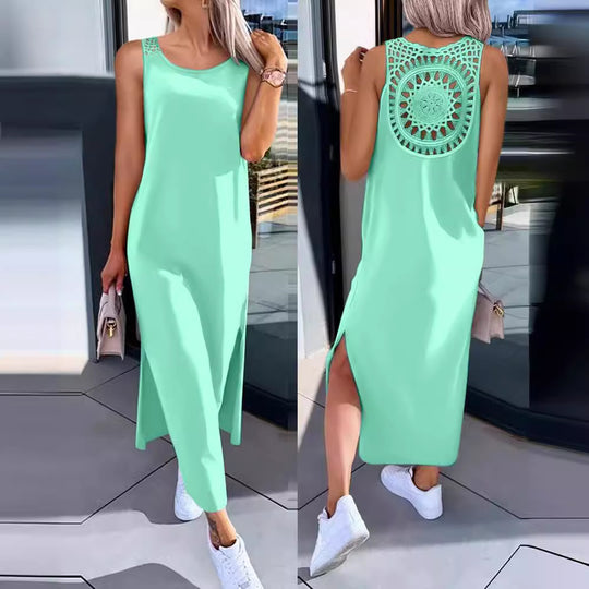 Damen Maxi-Kleid mit handgefertigter Spitze EB
