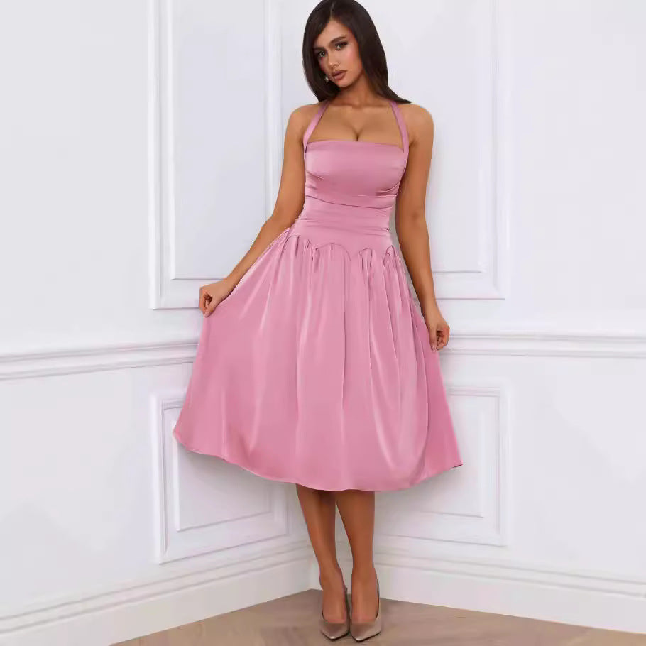 Damen Elegantes Cocktailkleid mit atmungsaktivem Obermaterial und verführerischem Schlitz EB