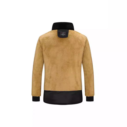 Herren Wattierter Parka mit durchgehendem Teddyfutter abnehmbarer Kapuze und Multifachtaschen EB
