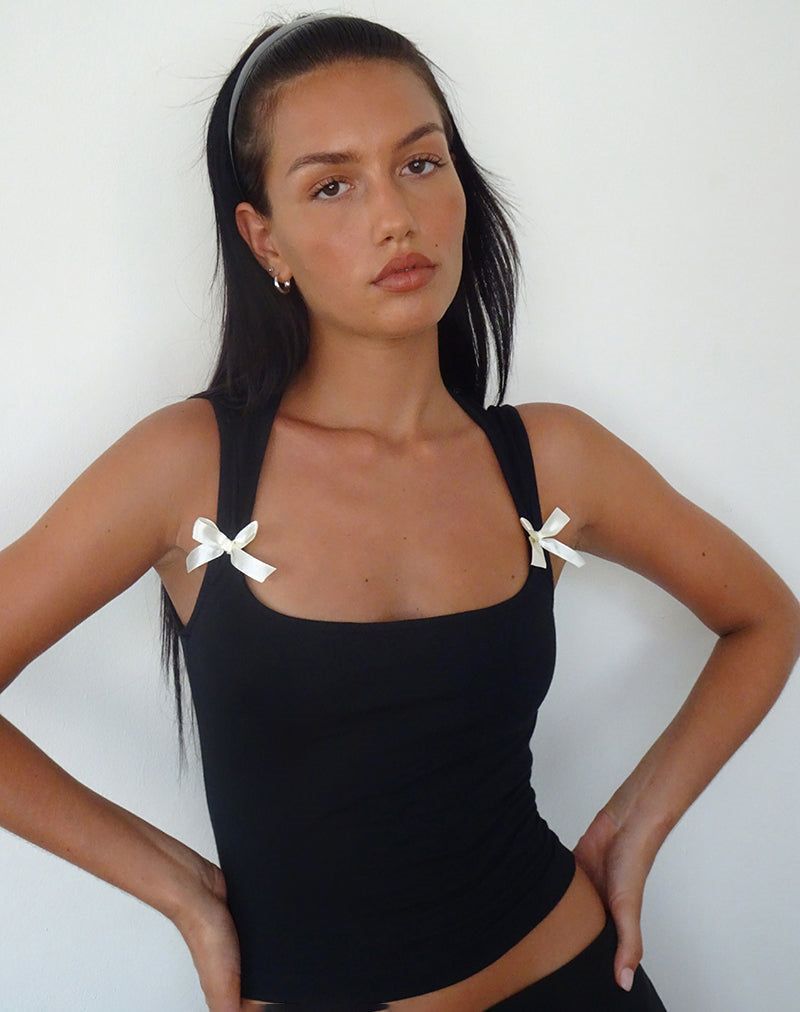 Damen Crop-Top mit verspielten Schleifendetails EB