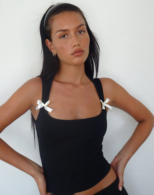Damen Crop-Top mit verspielten Schleifendetails EB