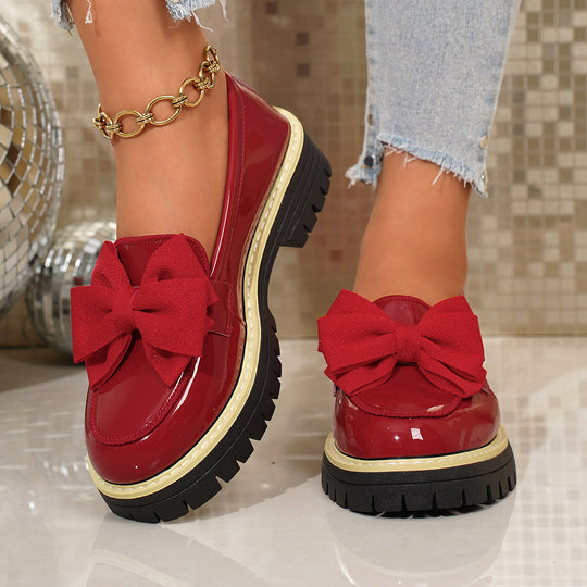 Damen Slipper mit voluminösem Schleifendetail und robuster Sohle EB