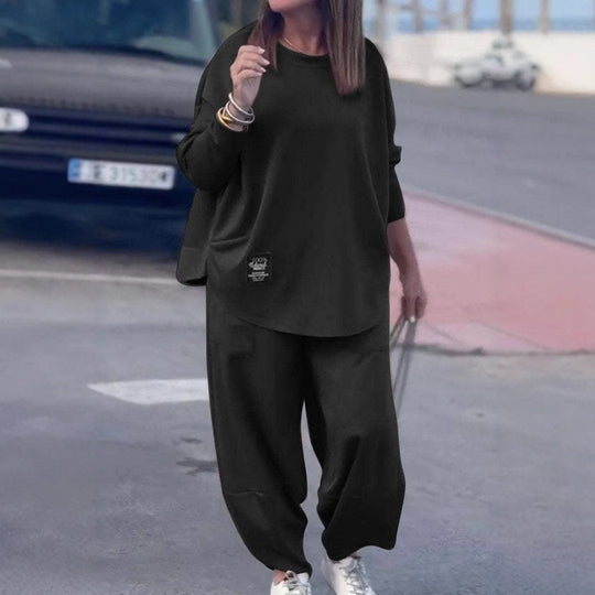 Damen lässiges Lounge-Set mit weiten Hosen und bequemem Oberteil EB
