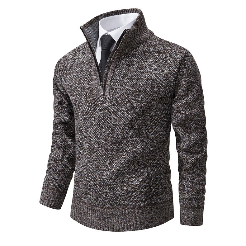 Herren Pullover mit Stehkragen und attraktivem Zipper EB