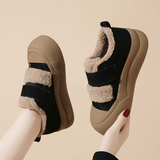Damen modische Sneaker mit praktischem Klettverschluss und wärmendem Innenfutter EB