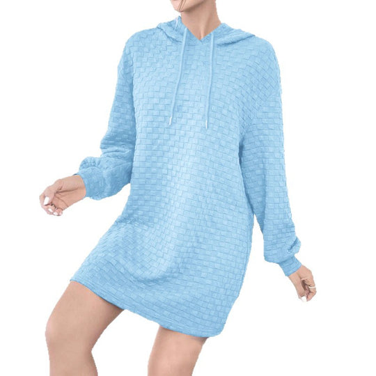 Damen Kapuzenkleid aus strukturiertem Material EB