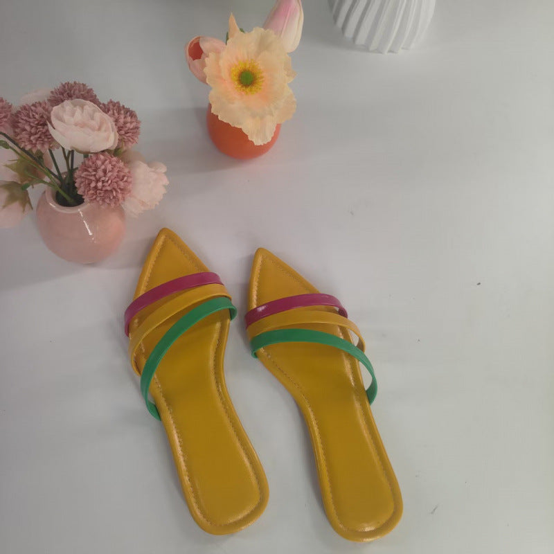 Damen Trendige Riemchen-Sandalen mit spitzem Zehenbereich EB