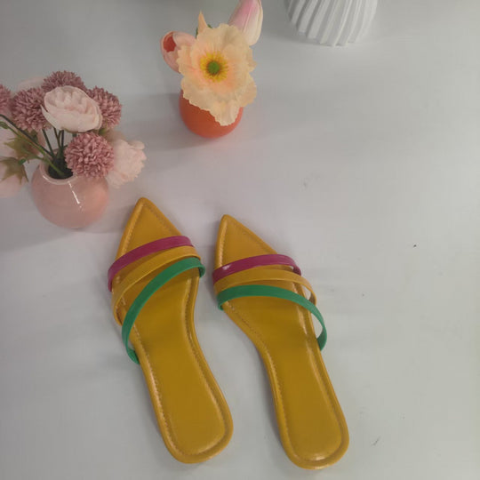 Damen Trendige Riemchen-Sandalen mit spitzem Zehenbereich EB
