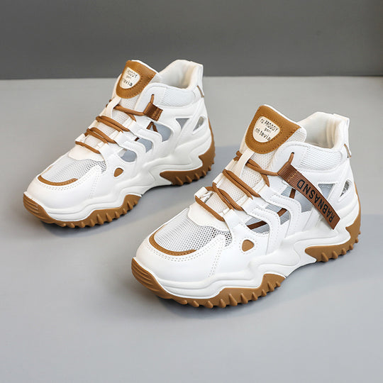 Damen Sportliche High-Top Sneakers mit atmungsaktiver Mesh-Konstruktion und dämpfender Sohle EB