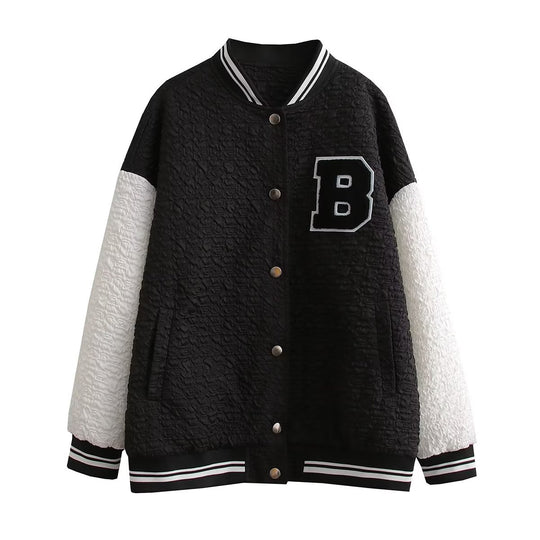 Damen Sportliche Bomberjacke mit strukturiertem Obermaterial und eleganten Details EB
