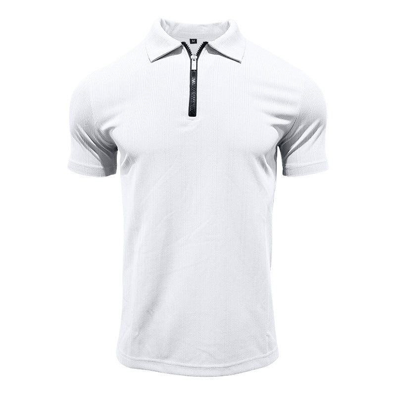 Herren Poloshirt mit modernem Reißverschluss und atmungsaktiver Struktur EB
