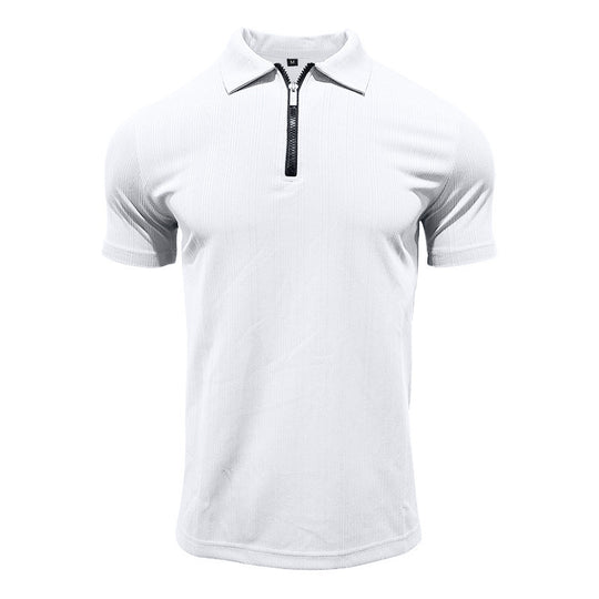 Herren Poloshirt mit modernem Reißverschluss und atmungsaktiver Struktur EB