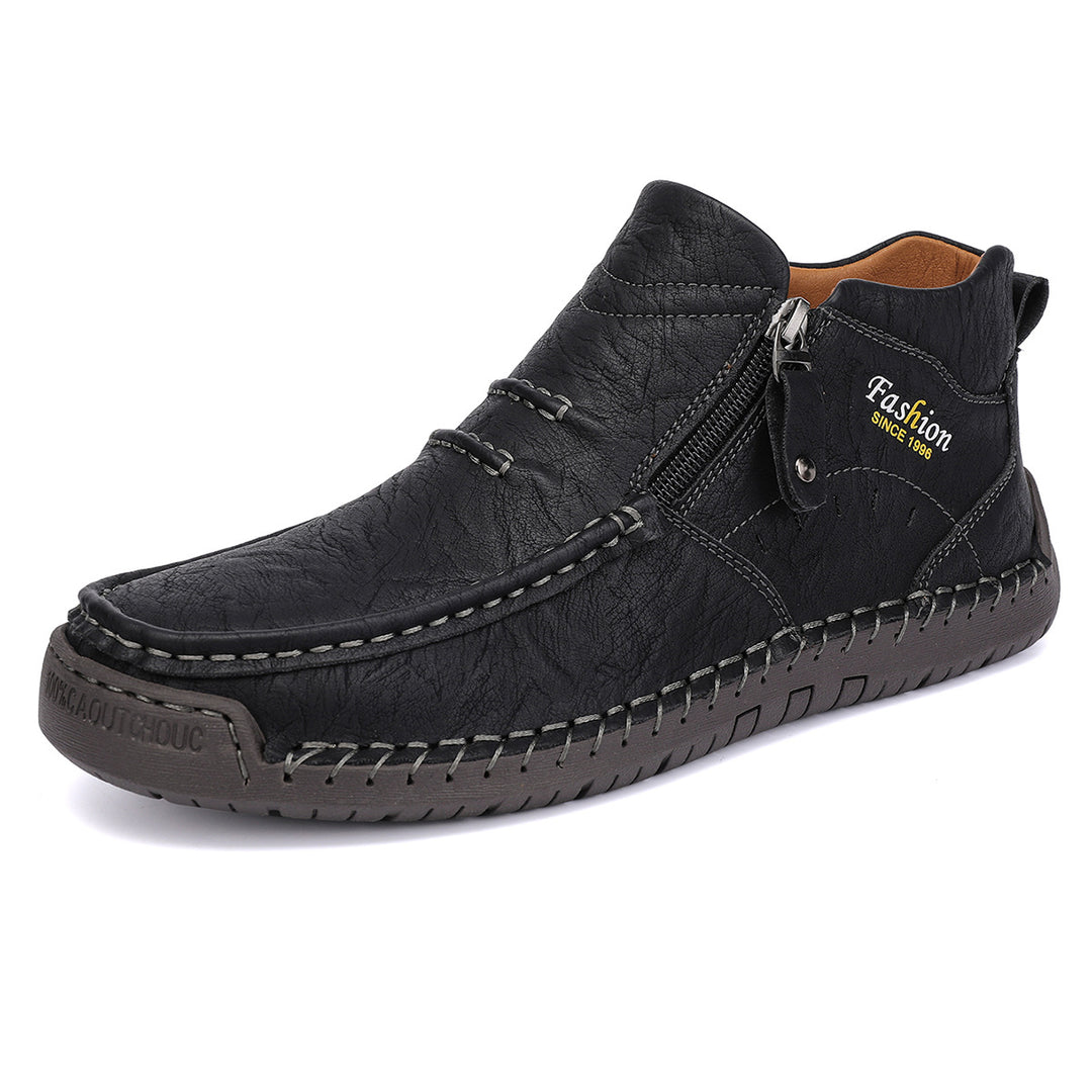 Herren Bequeme Leder Slipper EB