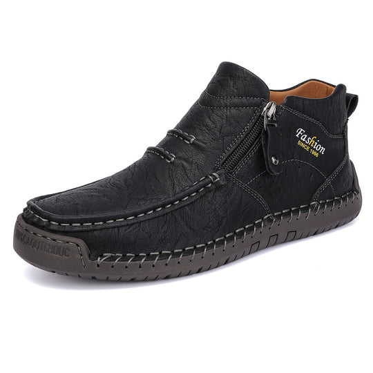 Herren Bequeme Leder Slipper EB