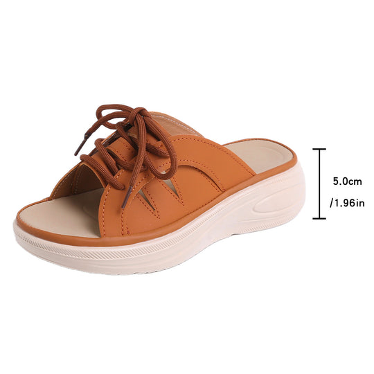 Damen Clogs mit angesagtem Schnürdesign und komfortabler Plateau-Sohle EB
