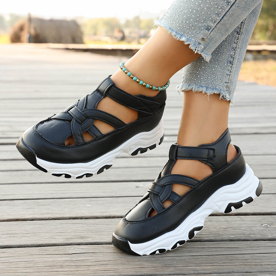 Damen Sneaker Sandalen mit komfortablem Riemendesign und atmungsaktiver Oberflächenstruktur EB