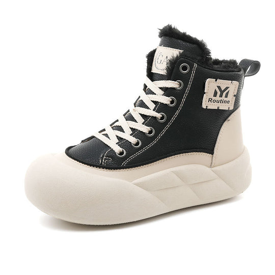 Damen modische Höhen-Sneaker mit weichem Futter und elastischer Sohle EB