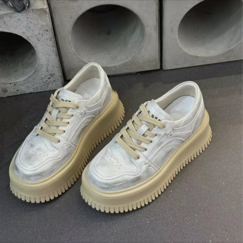 Damen Modische Sneaker mit plateauartiger Sohle und atmungsaktivem Design EB