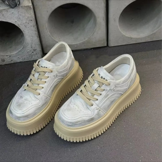 Damen Modische Sneaker mit plateauartiger Sohle und atmungsaktivem Design EB
