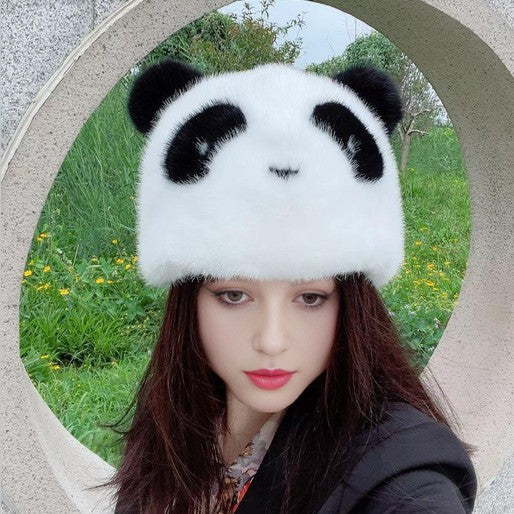 Damen Kuschelige Panda-Mütze EB