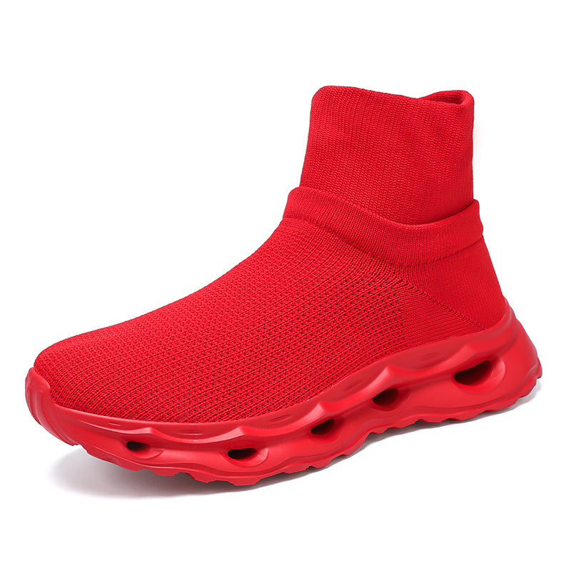 Damen Sportliche High-Top Sneaker mit elastischem Schaft und atmungsaktiver Sohle EB